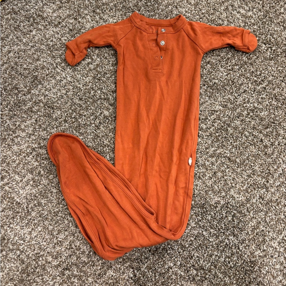 Orange Footies One Piece with Snap Closure